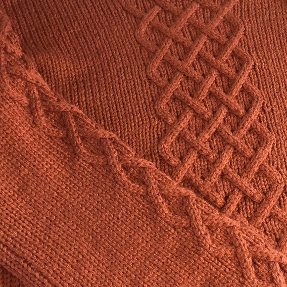 NWT BB DAKOTA Retro Active Cable Knit Sweater Rust - Picture 11 of 15